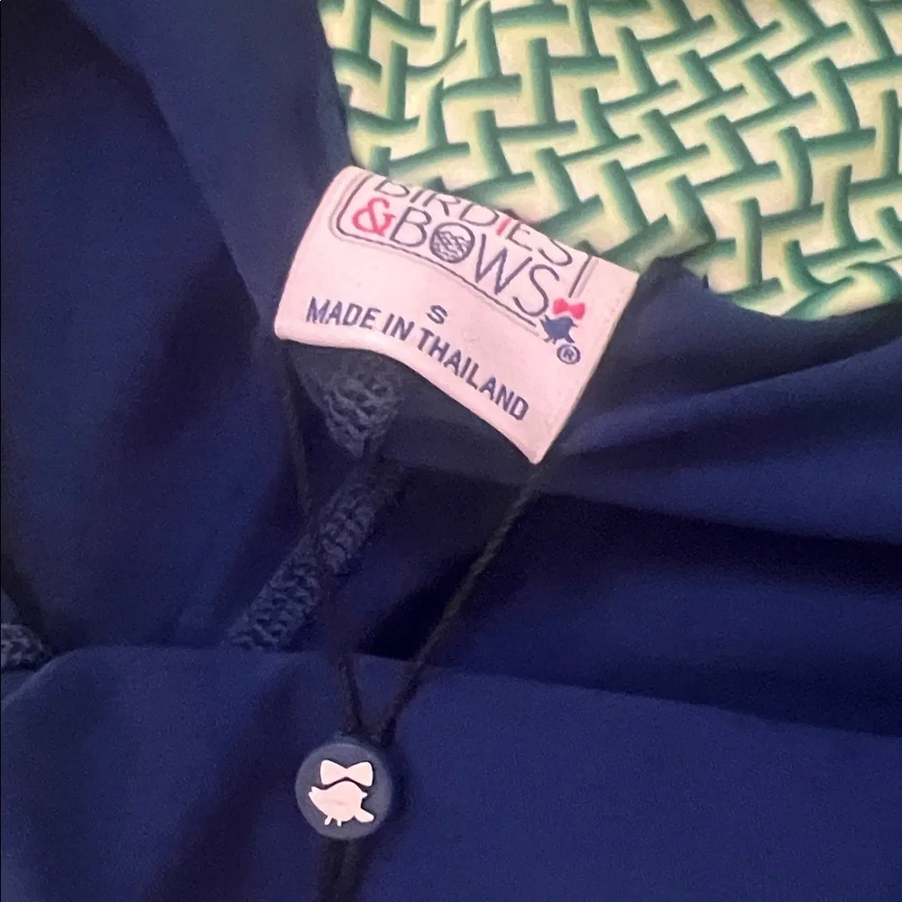 NWT Birdies & Bows Green and Navy Woven Grid Tennis Printed Women's Skort Small